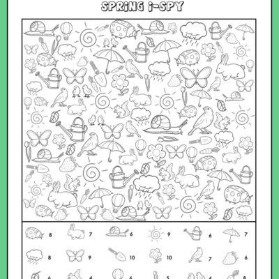 Spring I Spy Coloring Printable Teach Beside Me
