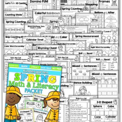 Spring Math And Literacy Packet Kindergarten