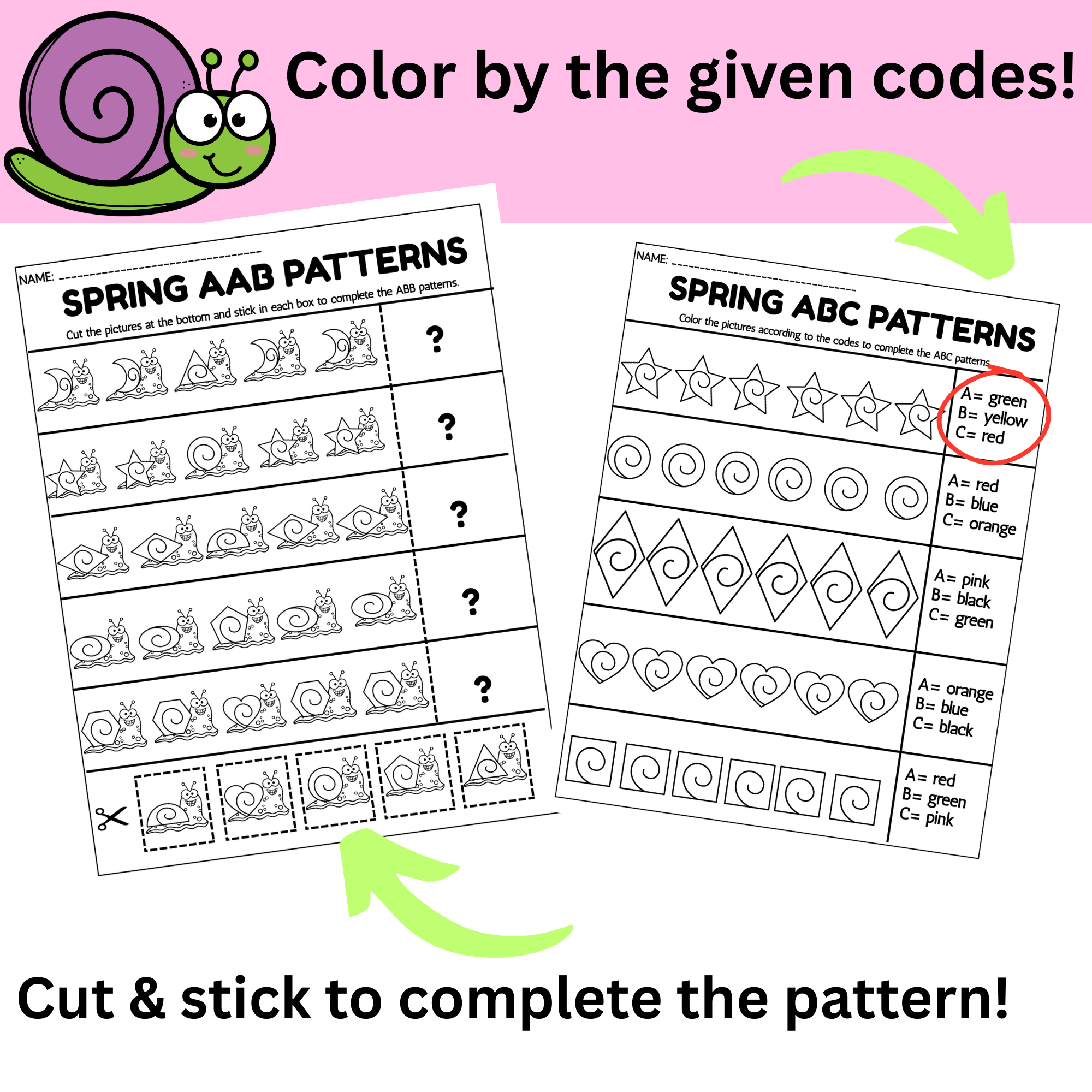 Spring Math Pattern Worksheets AB ABB AAB ABC ABCD AABB Interactive Activities Made By Teachers Spring Math Pattern Worksheets AB ABB AAB ABC ABCD AABB Interactive Activities Made By Teachers