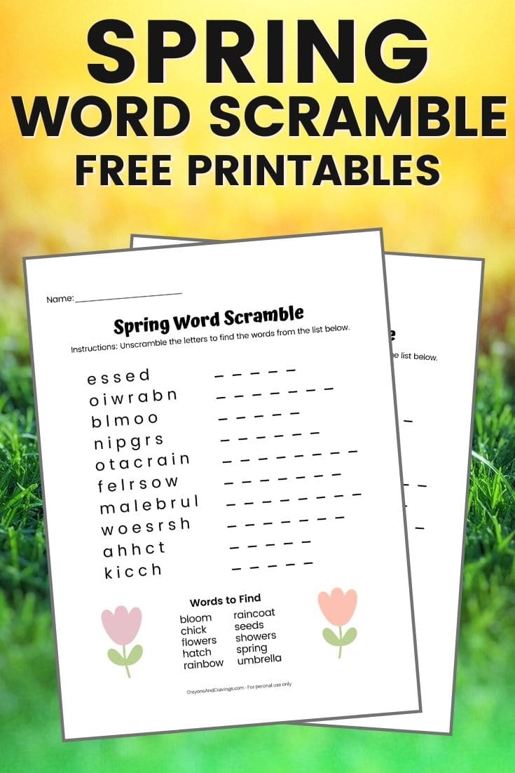 Spring Word Scramble FREE Printable With Answer Key Spring Word Scramble FREE Printable With Answer Key