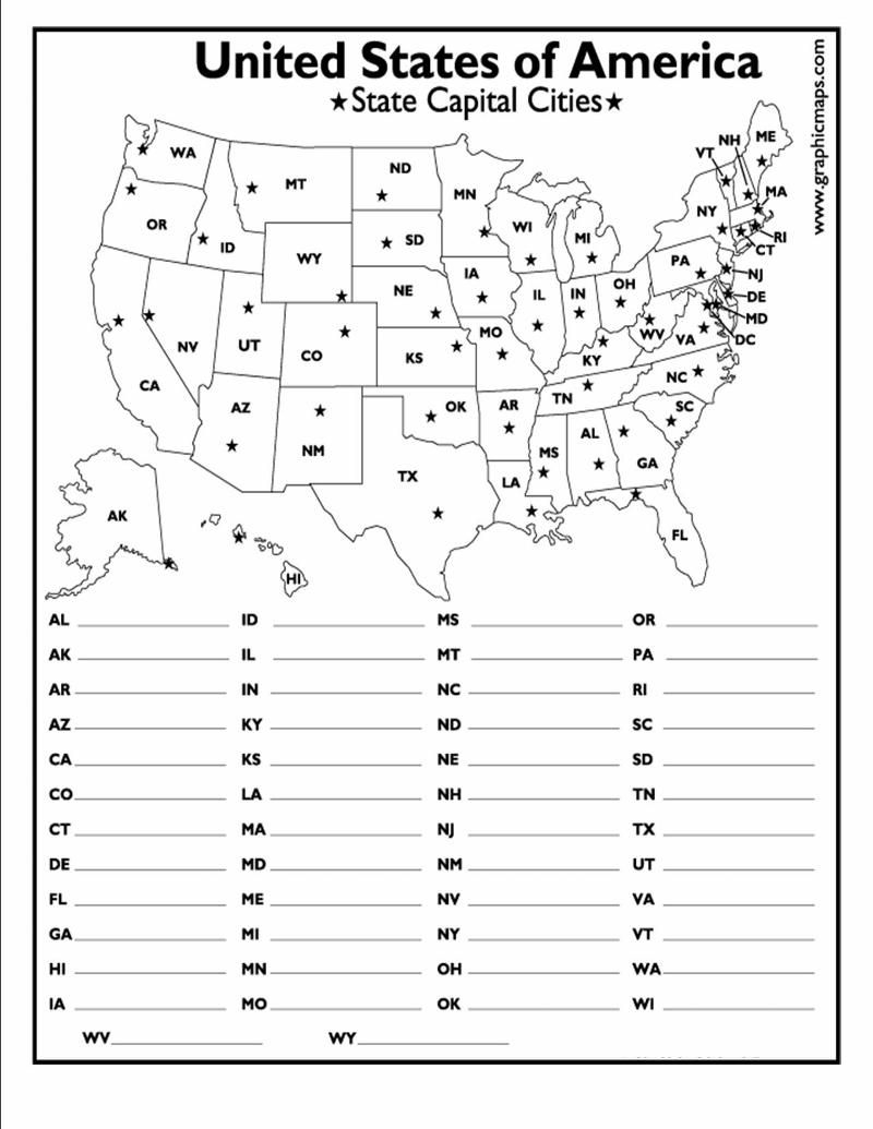states and capitals worksheets pdf free
