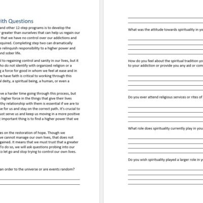 Step 2 Worksheet With Questions Free PDF Download Print 12 Steppers