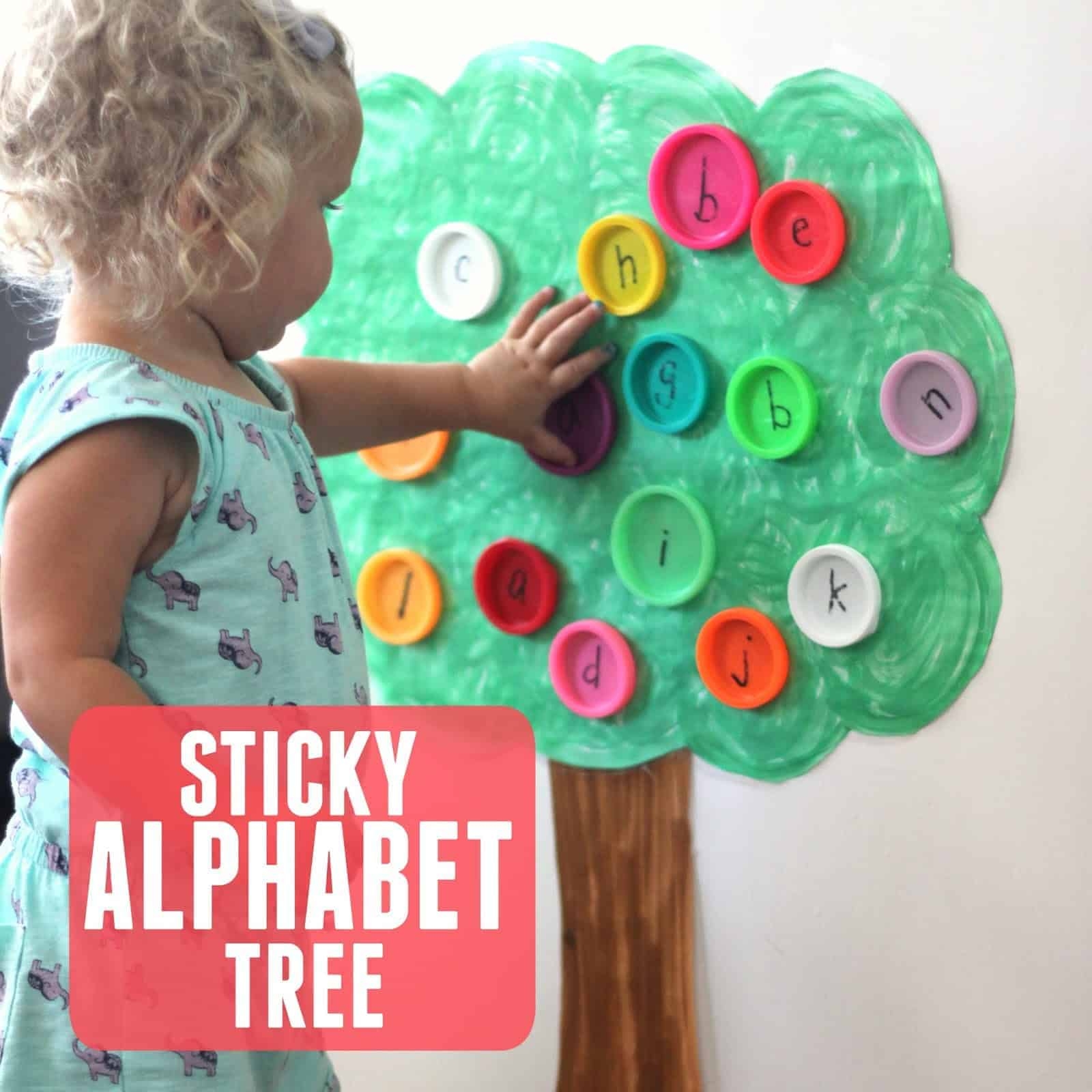 Sticky Alphabet Tree For Toddlers Toddler Approved