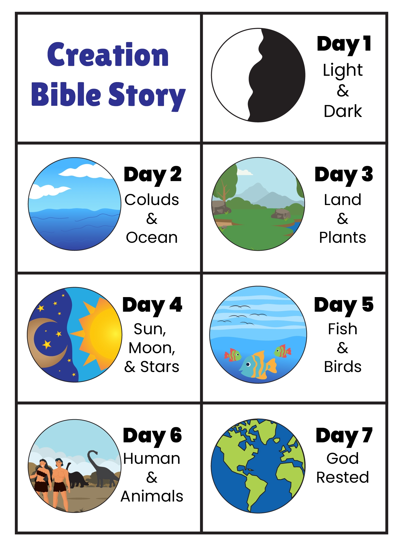 7 days of creation worksheet pdf