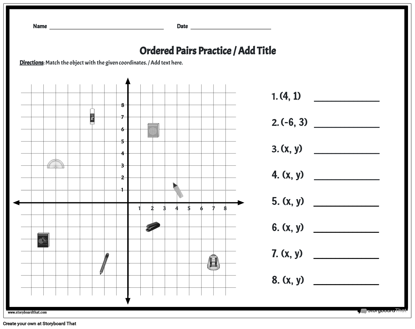 Storyboard That Create Coordinate Plane Worksheets Storyboard That Create Coordinate Plane Worksheets