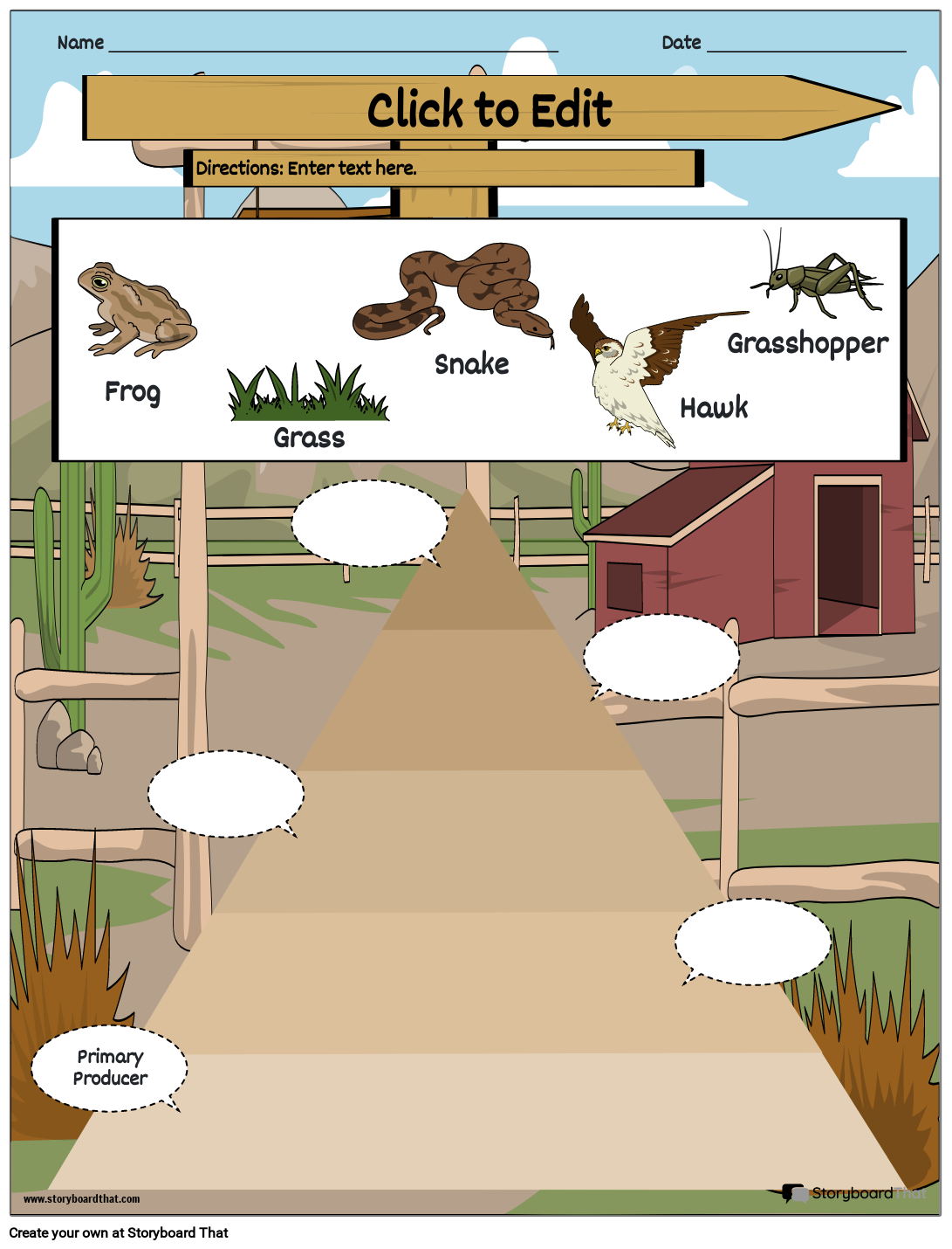 Storyboard That Free Food Chain Worksheet Templates Storyboard That Free Food Chain Worksheet Templates