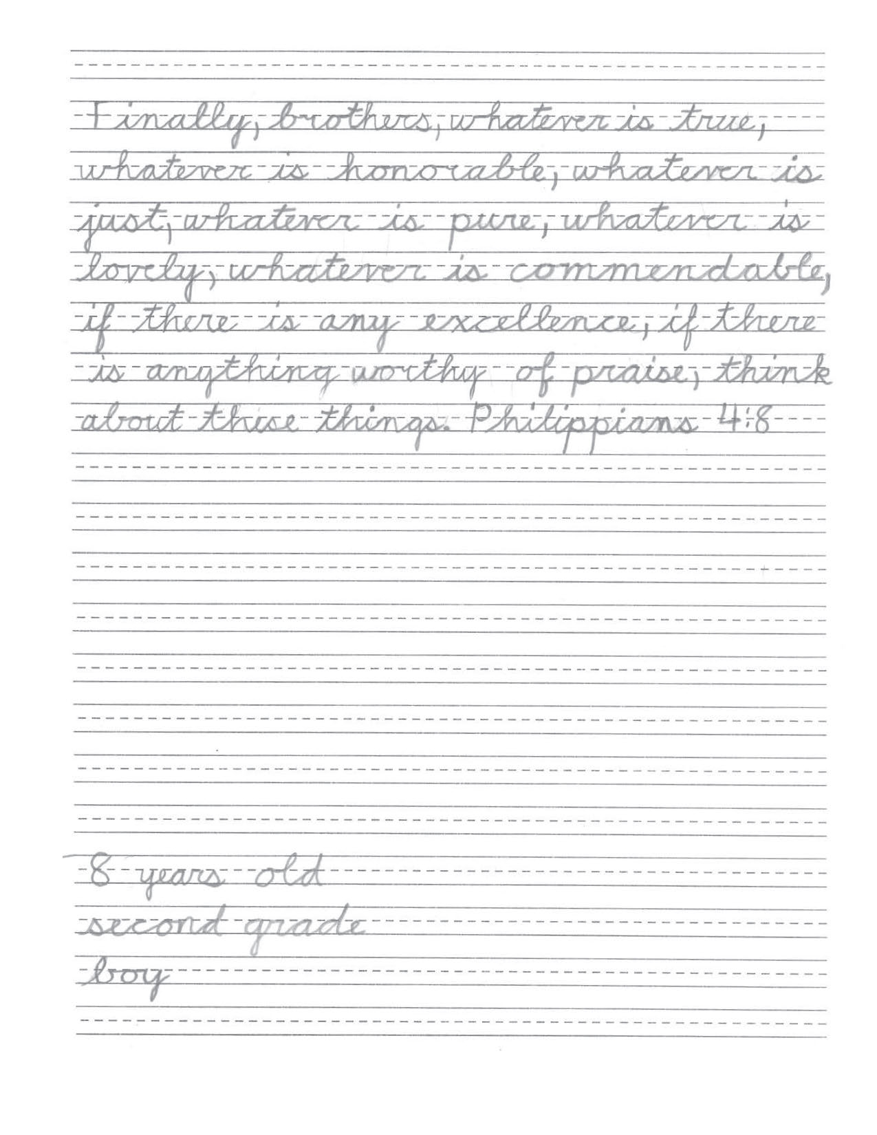 cursive handwriting samples