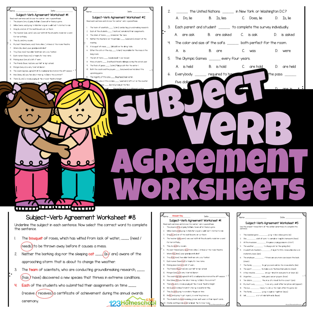 Subject Verb Agreement Worksheets With Answers Pdf