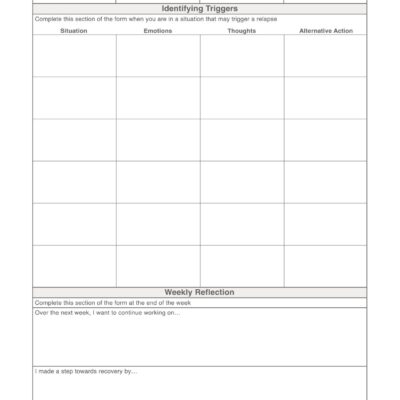 Substance Abuse Worksheet