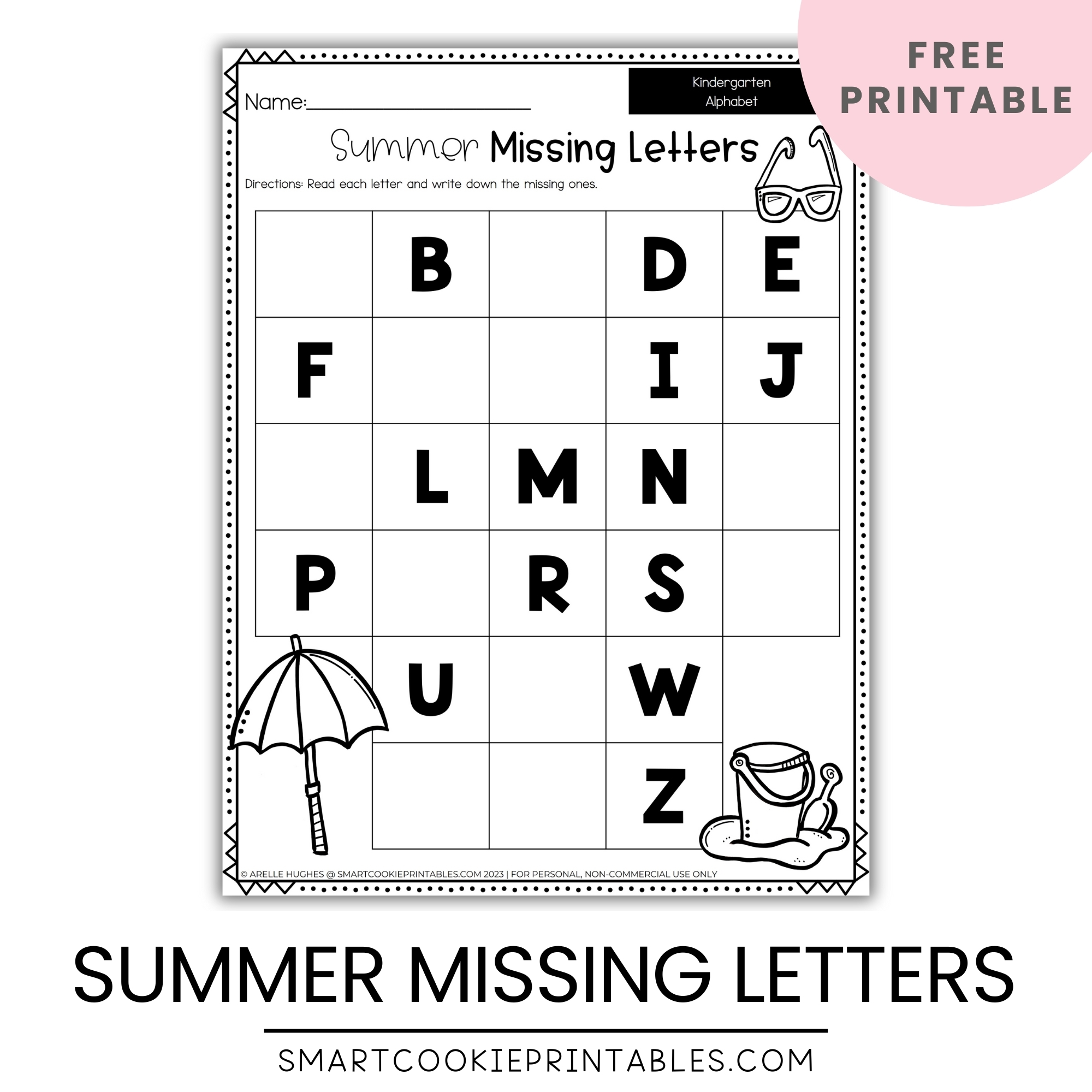 Free Kindergarten Alphabet Worksheets