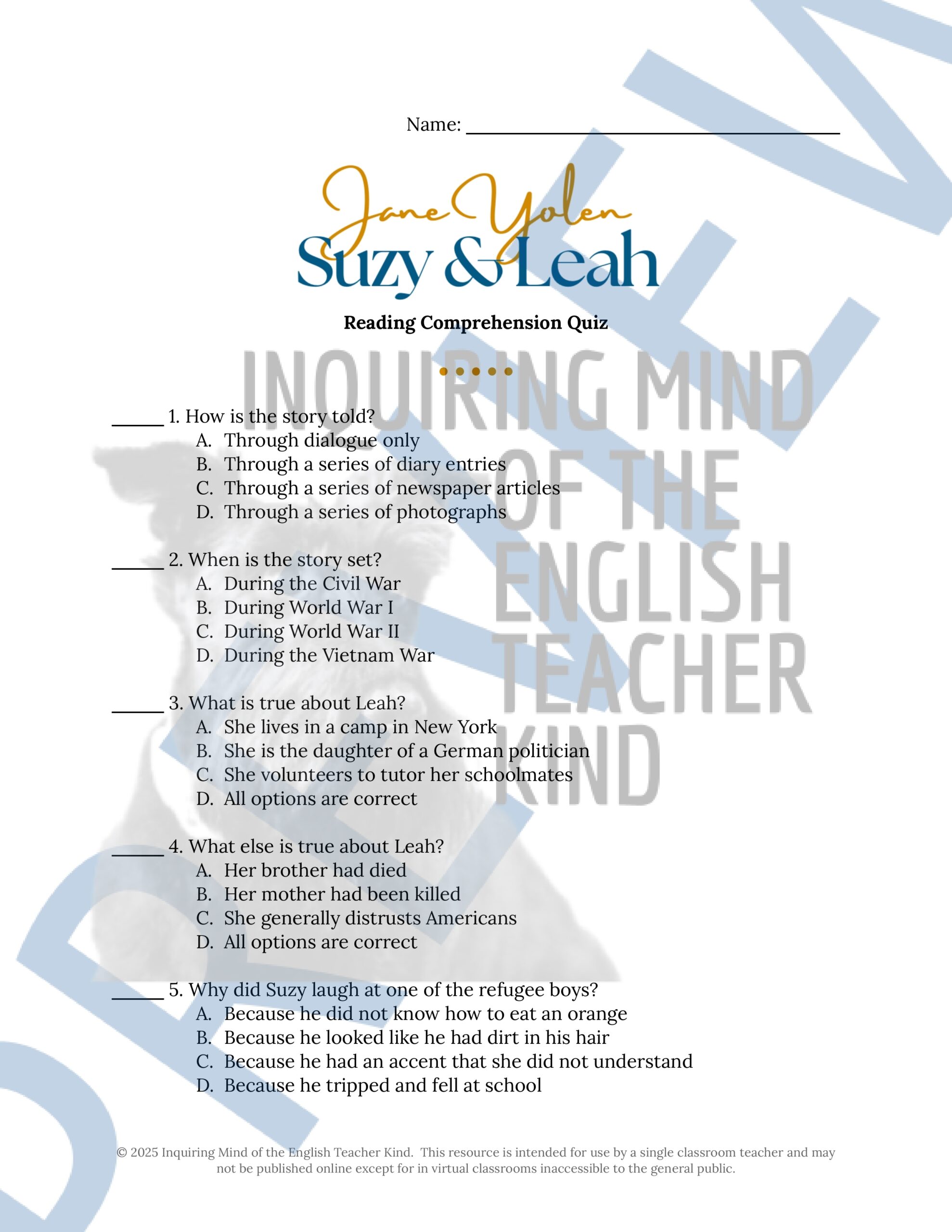 suzi's company worksheet answers