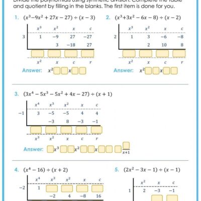 Synthetic Division Interactive Worksheet Worksheets Library