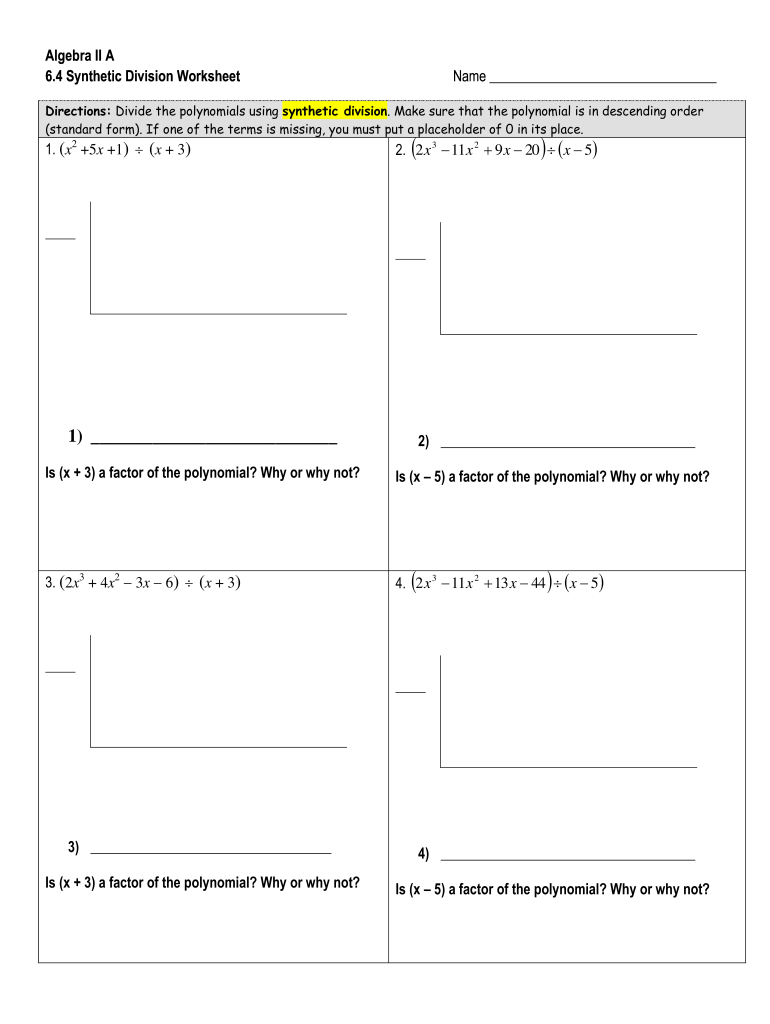 Synthetic Division Worksheet Fill Out Sign Online DocHub Worksheets Library Synthetic Division Worksheet Fill Out Sign Online DocHub Worksheets Library