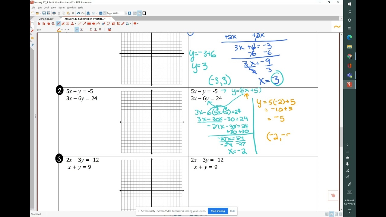 Systems Graphing V Substitution YouTube