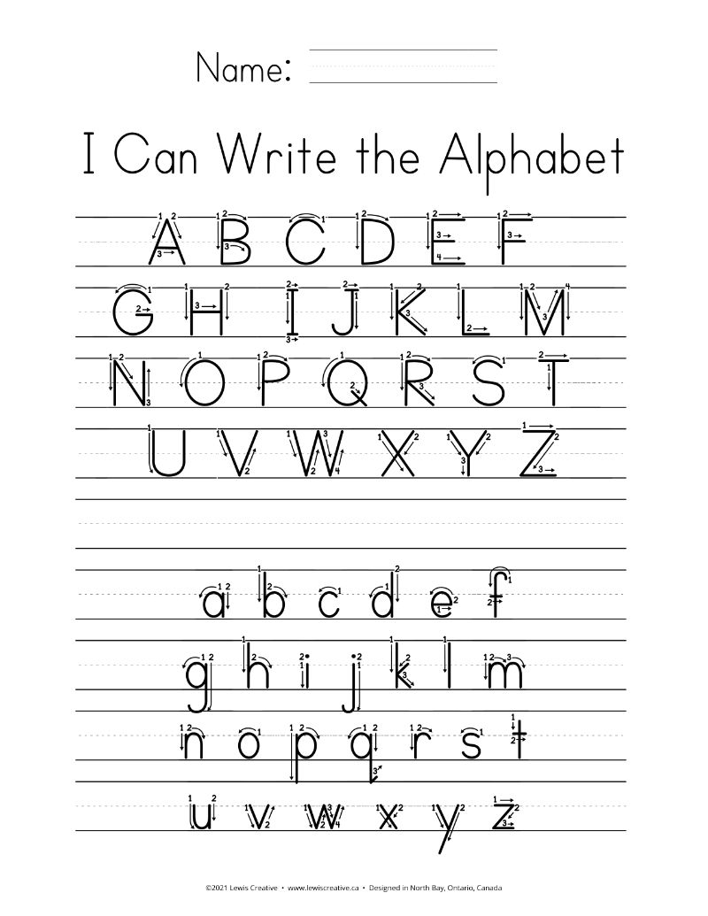alphabet writing sheets pdf