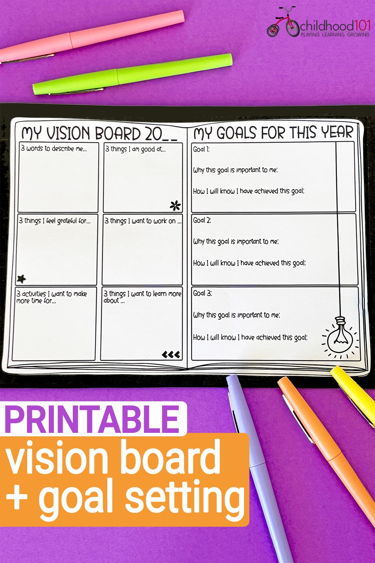 Teen Vision Board And Goal Setting Printable Teen Vision Board And Goal Setting Printable
