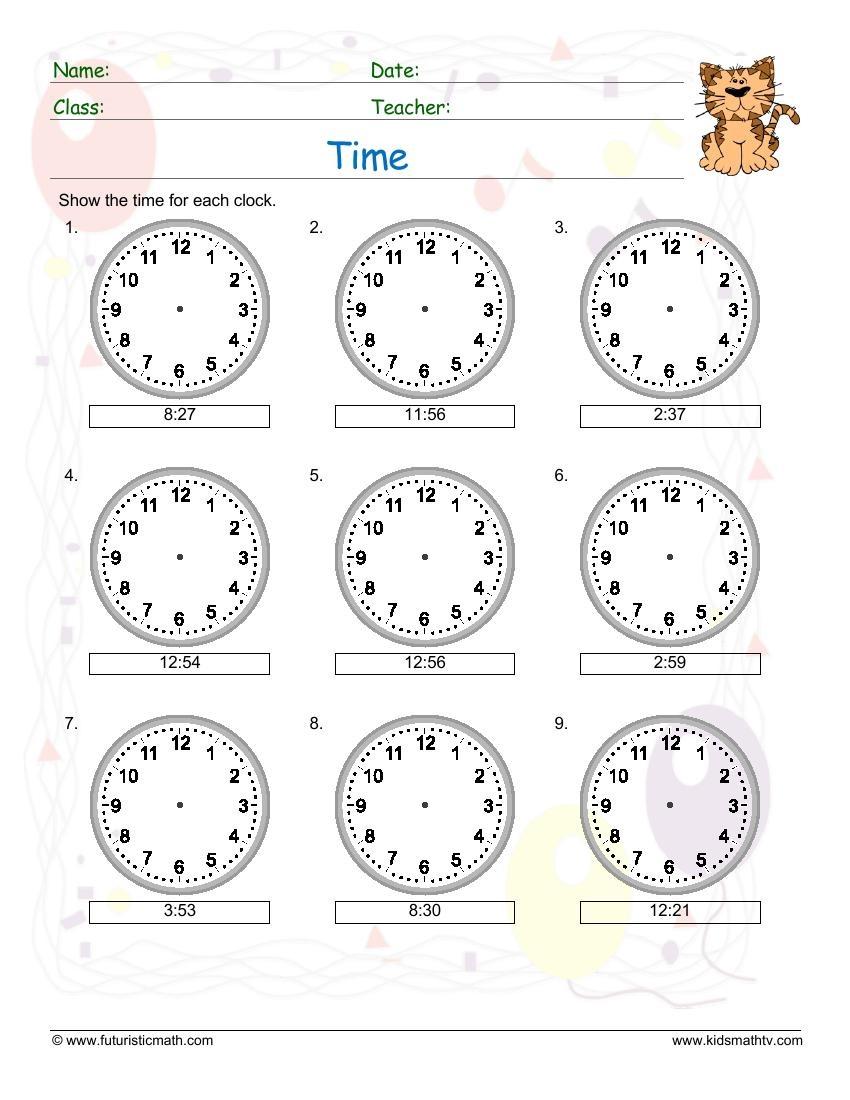 telling time worksheets pdf free