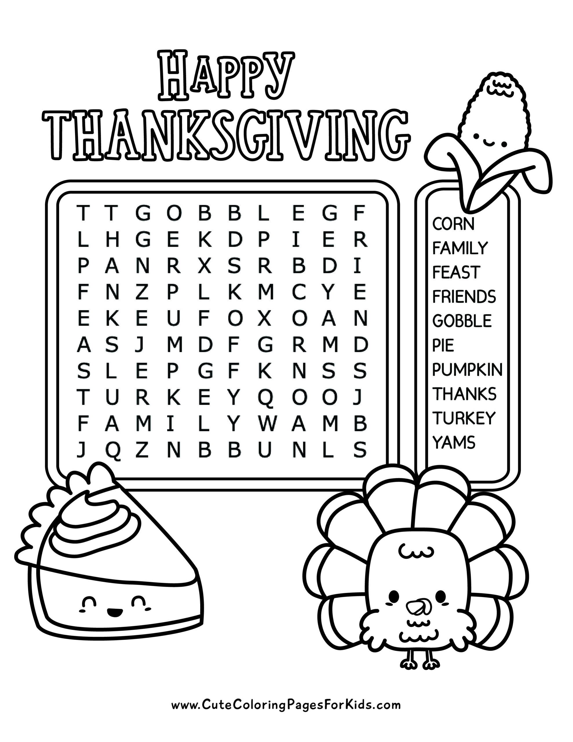 thanksgiving search a word printable