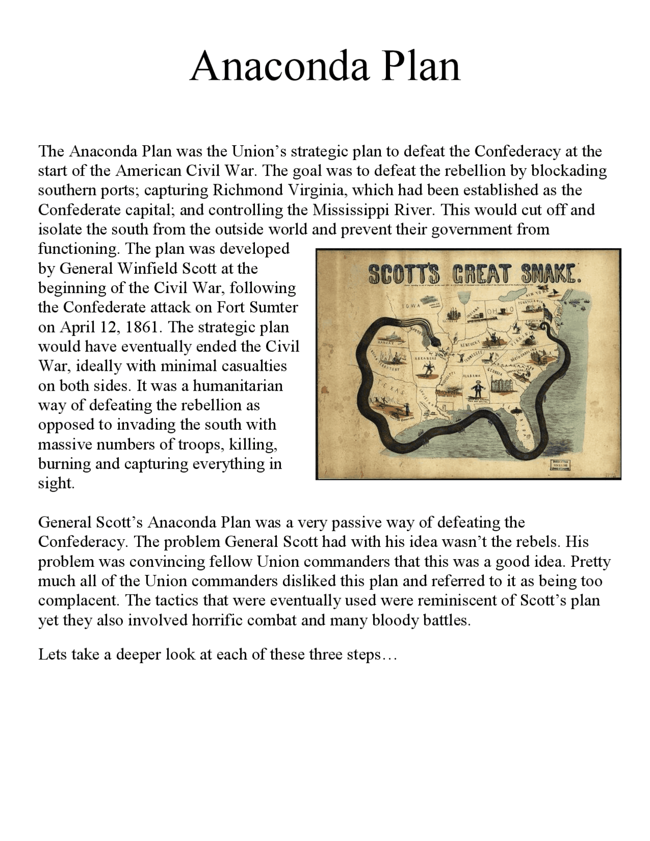 The Anaconda Plan Union s Strategic Approach To Defeat The Confederacy Study Notes History Docsity The Anaconda Plan Union s Strategic Approach To Defeat The Confederacy Study Notes History Docsity