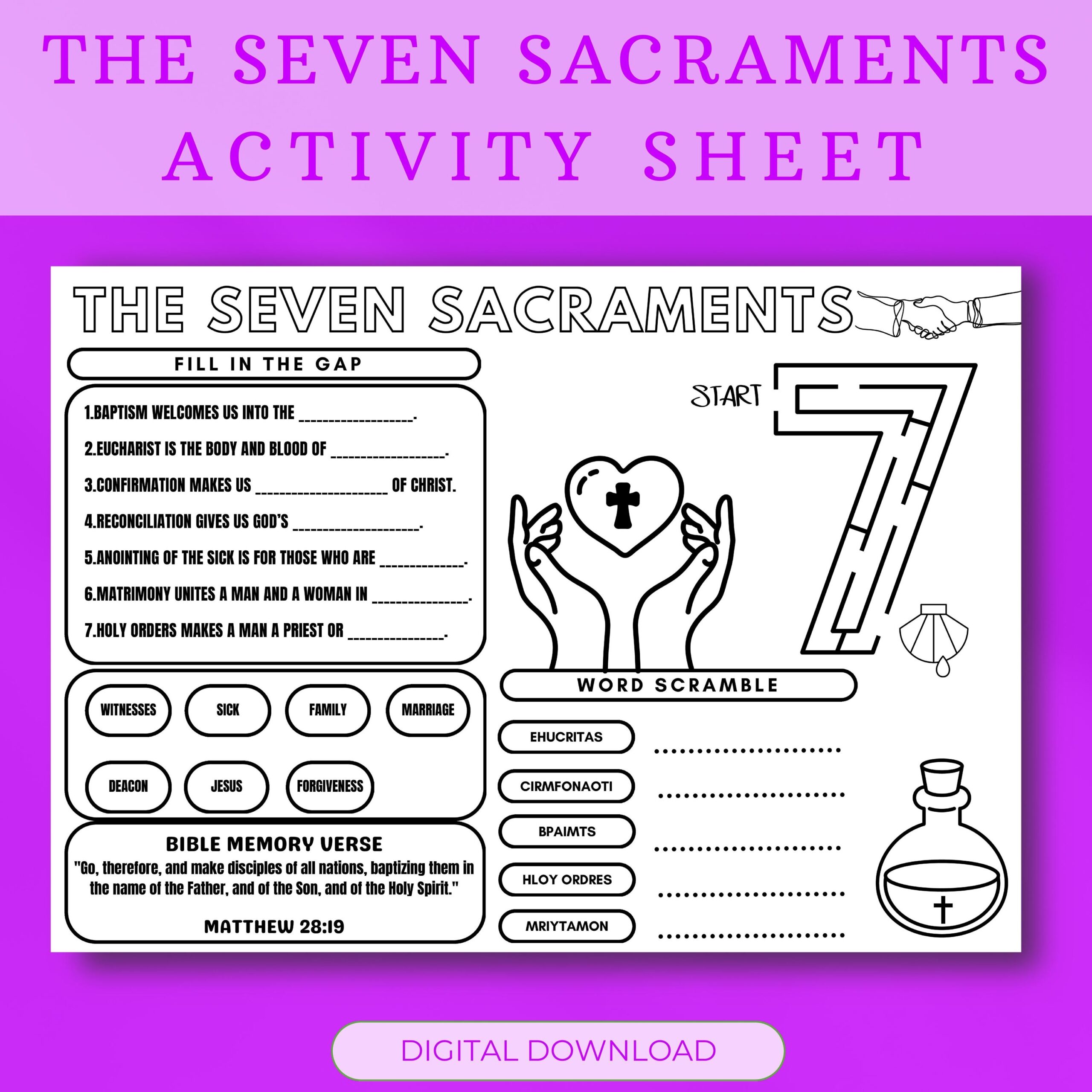The Seven Sacraments Activity Sheet Catholic Printable Seven Sacraments Worksheet Catholic Learning For Children Catholic Activity Page Etsy The Seven Sacraments Activity Sheet Catholic Printable Seven Sacraments Worksheet Catholic Learning For Children Catholic Activity Page Etsy