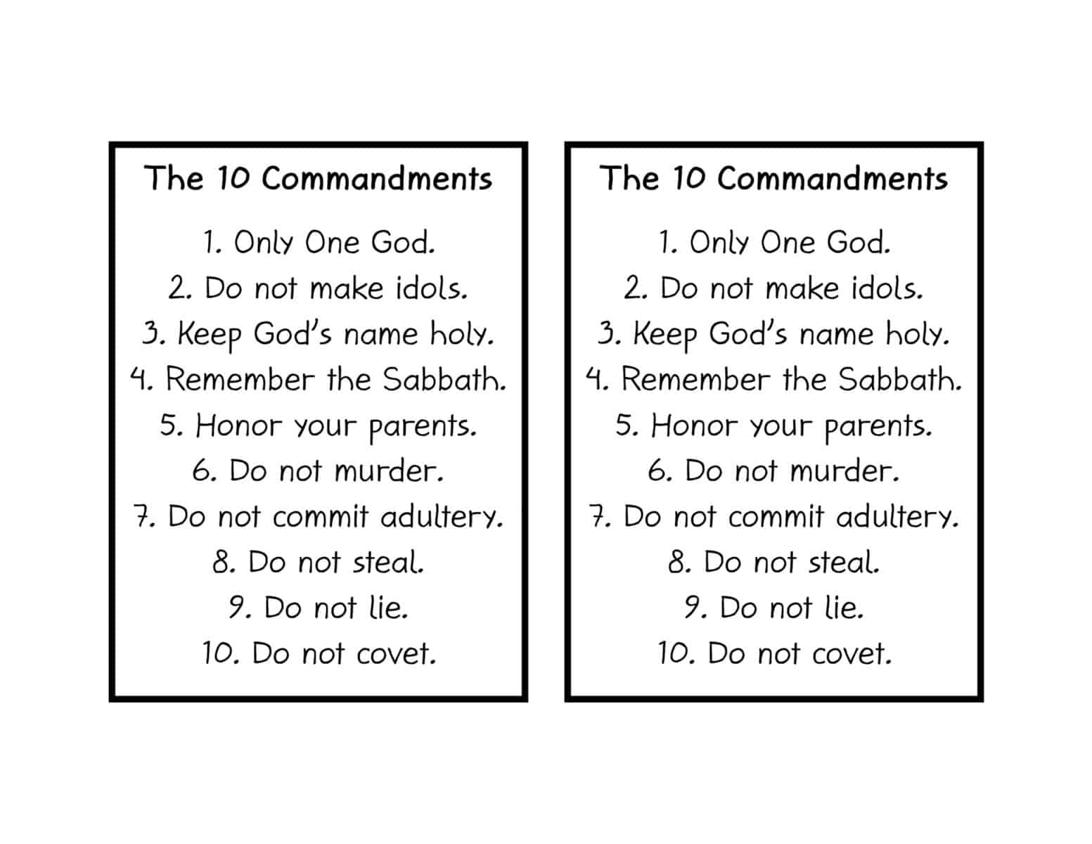 10 commandments worksheet pdf
