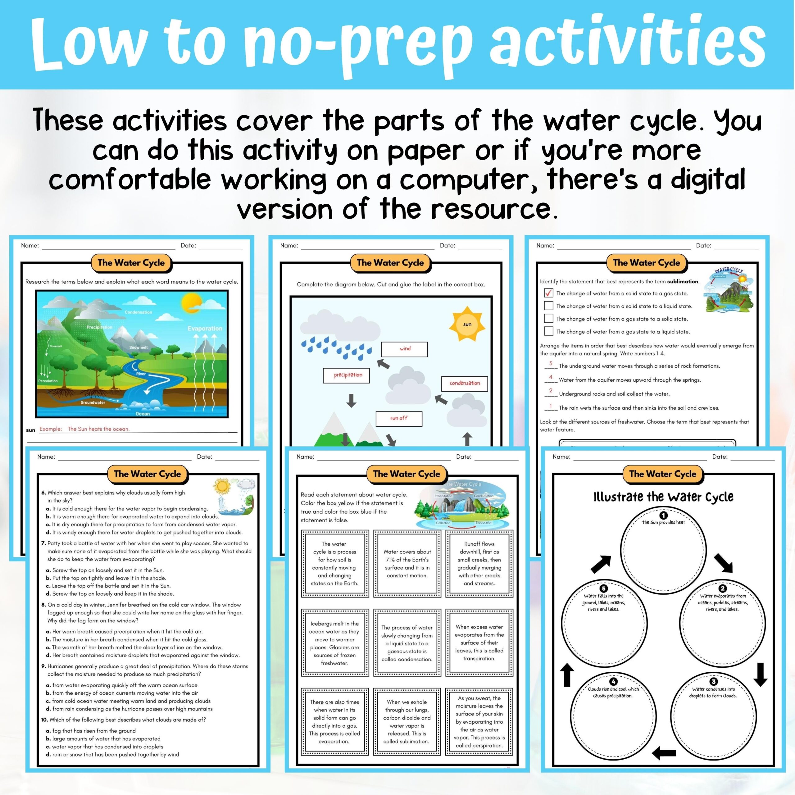 The Water Cycle Activity Answer Key 5th Grade Earth Science Classful The Water Cycle Activity Answer Key 5th Grade Earth Science Classful