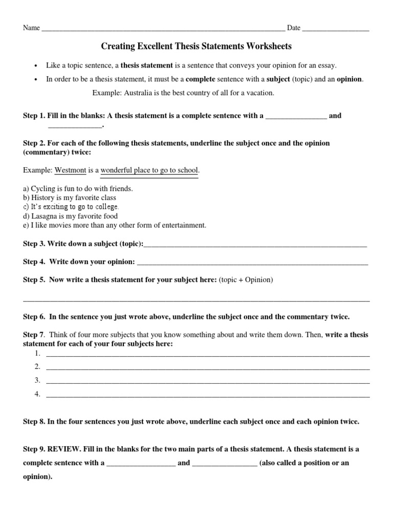 Thesis Statement Worksheet By Clicking Through The Classroom Worksheets Library Worksheets Library Thesis Statement Worksheet By Clicking Through The Classroom Worksheets Library Worksheets Library