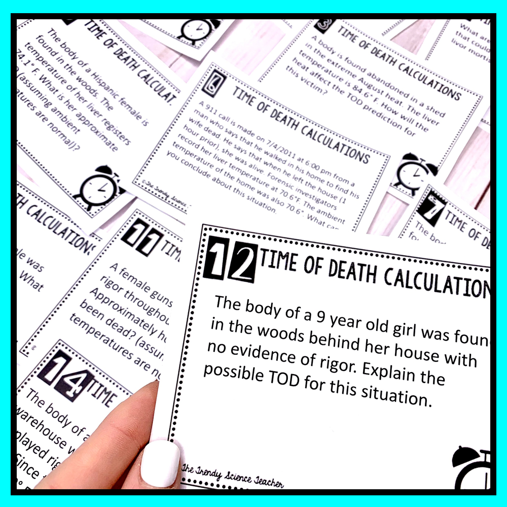 Time Of Death Calculations Task Cards Print Digital The Trendy Science Teacher