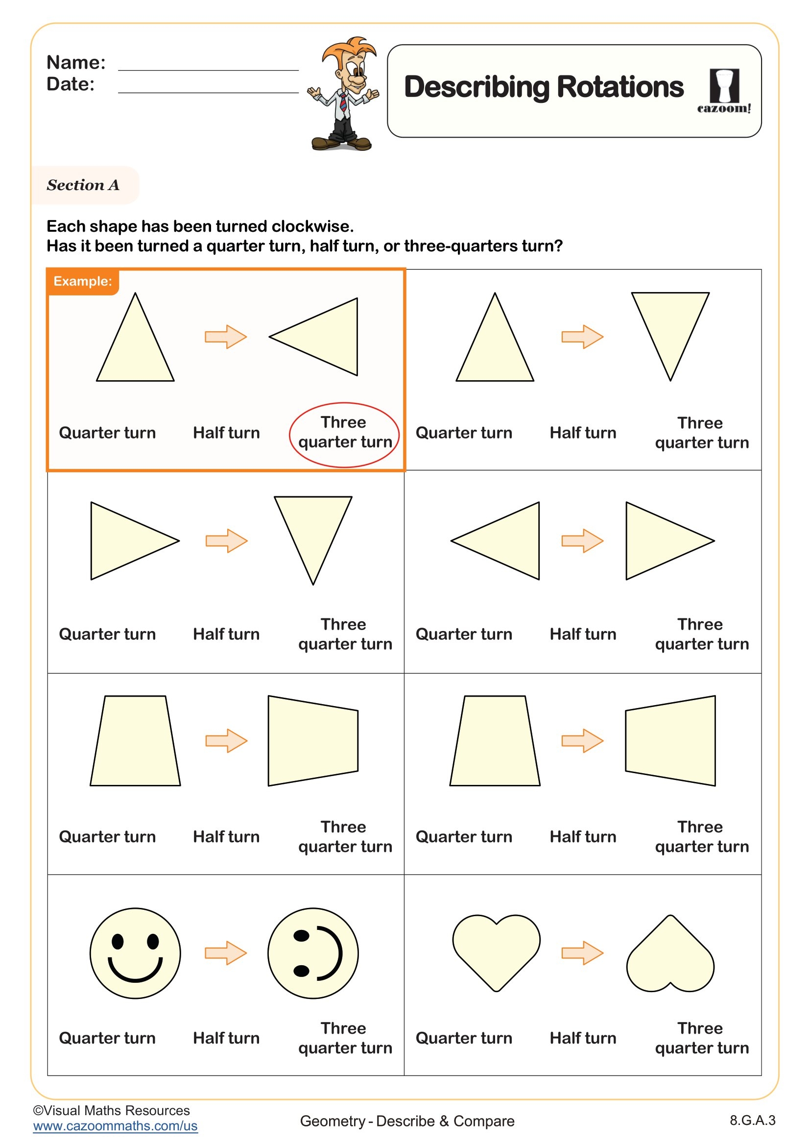 Title Worksheet sep Printable PDF 8th Grade Geometry Worksheet Cazoom Math