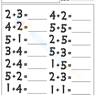 Touch Math Worksheets