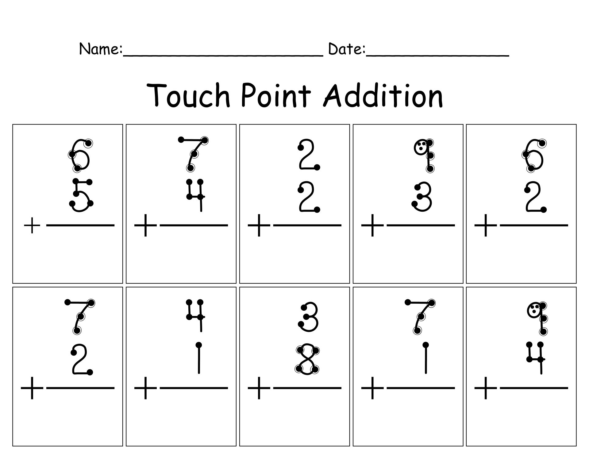 TouchMath Numbers 1 9 10 Free PDF Printables Printablee Worksheets Library