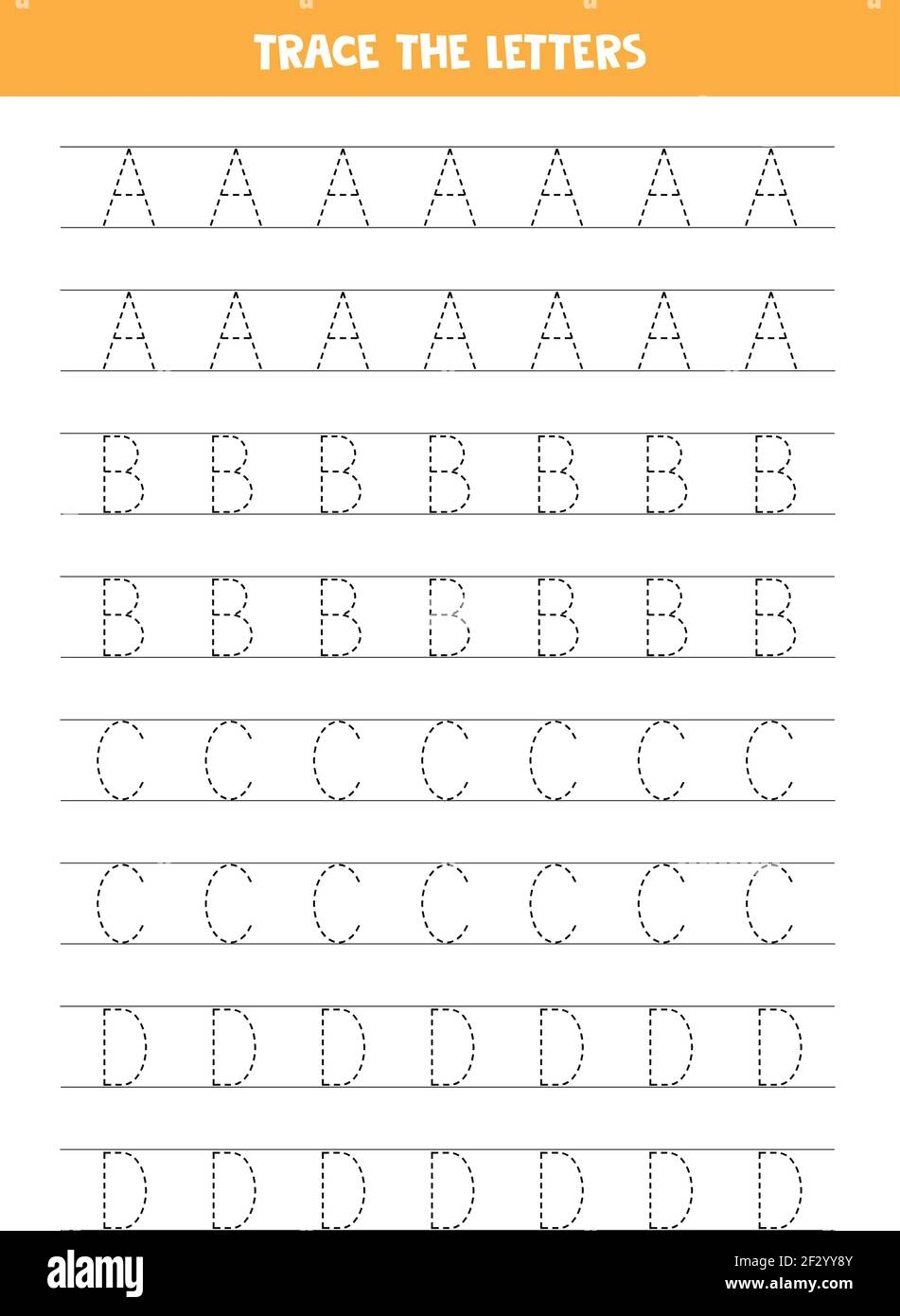 Trace Letters Of English Alphabet Handwriting Practice For Preschool Kids Stock Vector Image Art Alamy Trace Letters Of English Alphabet Handwriting Practice For Preschool Kids Stock Vector Image Art Alamy