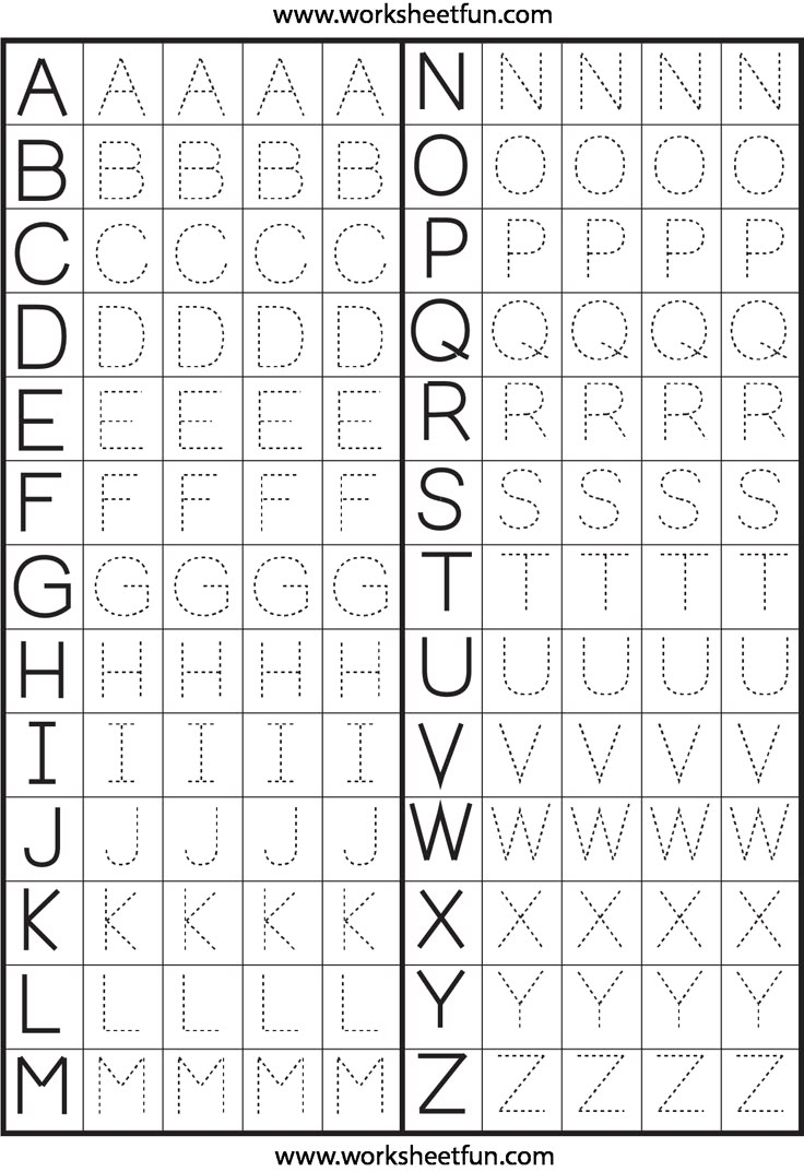 traceable letters worksheet