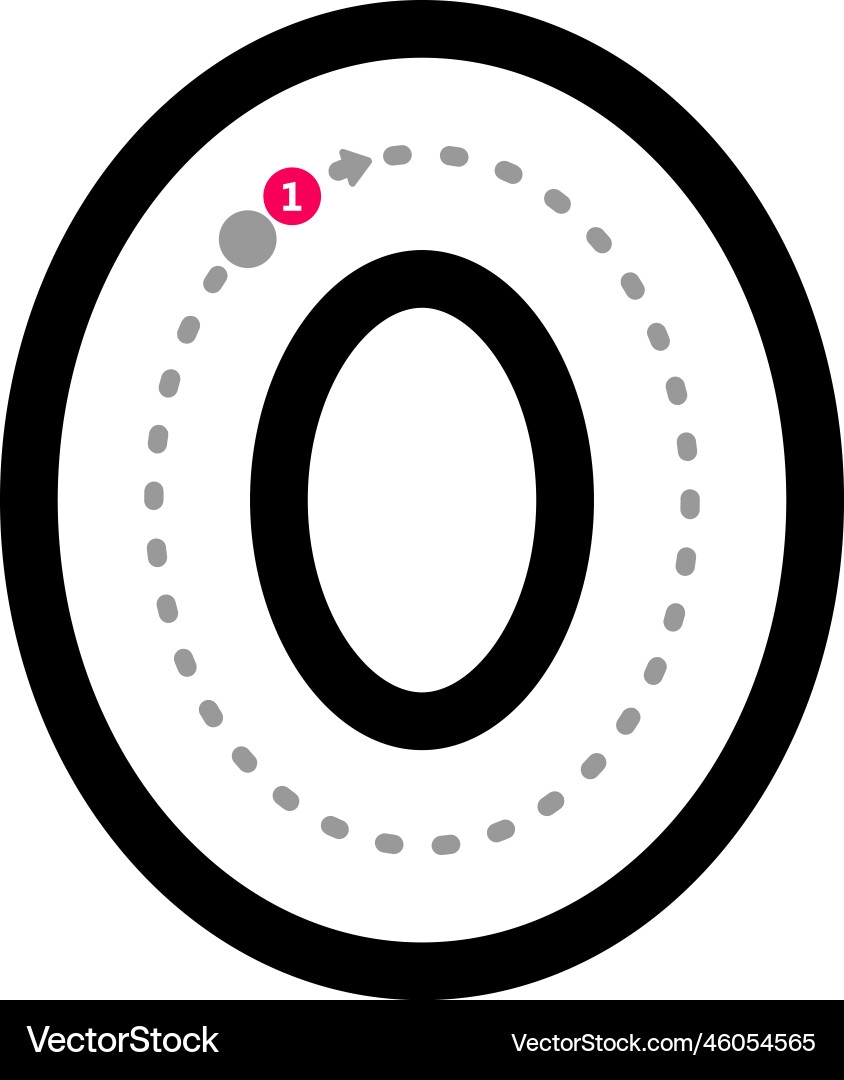 Tracing Alphabet Letter O Lowercase Prewriting Royalty Free Vector VectorStock