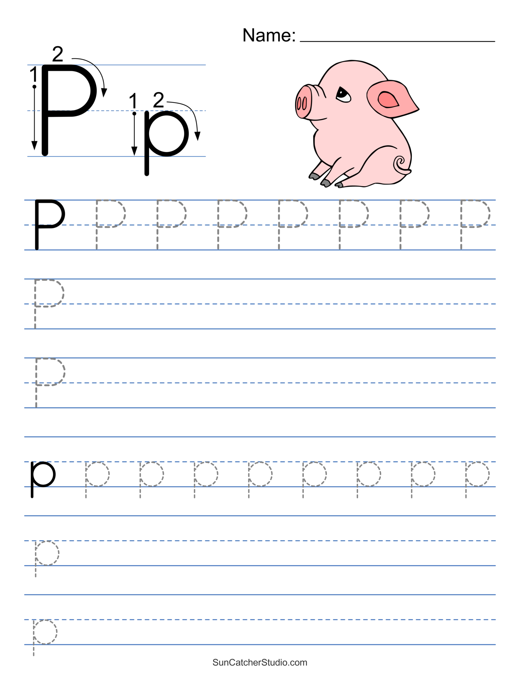 tracing letter worksheets
