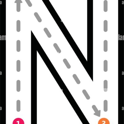 Tracing Alphabet Uppercase Capital Letter N Prewriting Dotted Line Element For Kindergarten Preschool And Montessori School Kids Worksheet For Handwriting Practice Activity Stock Vector Image Art Alamy