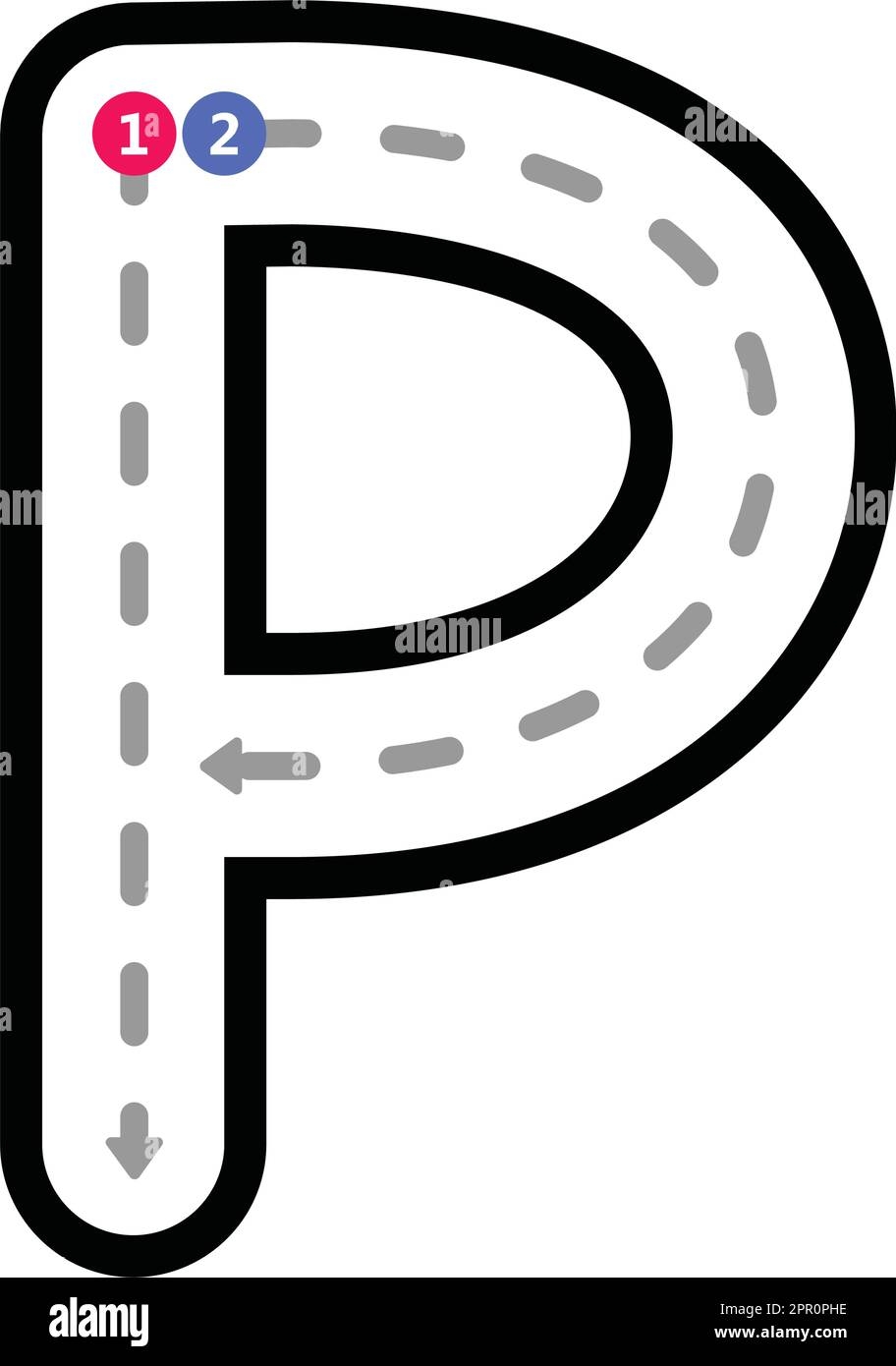 tracing the letter p
