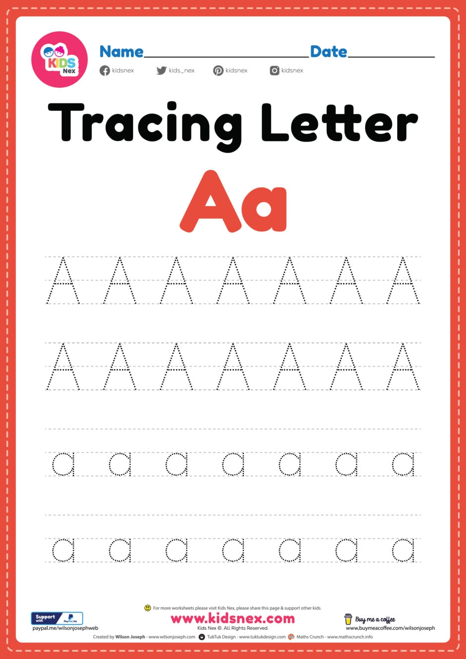 Tracing Letter A Alphabet Worksheet Free Printable PDF Tracing Letter A Alphabet Worksheet Free Printable PDF