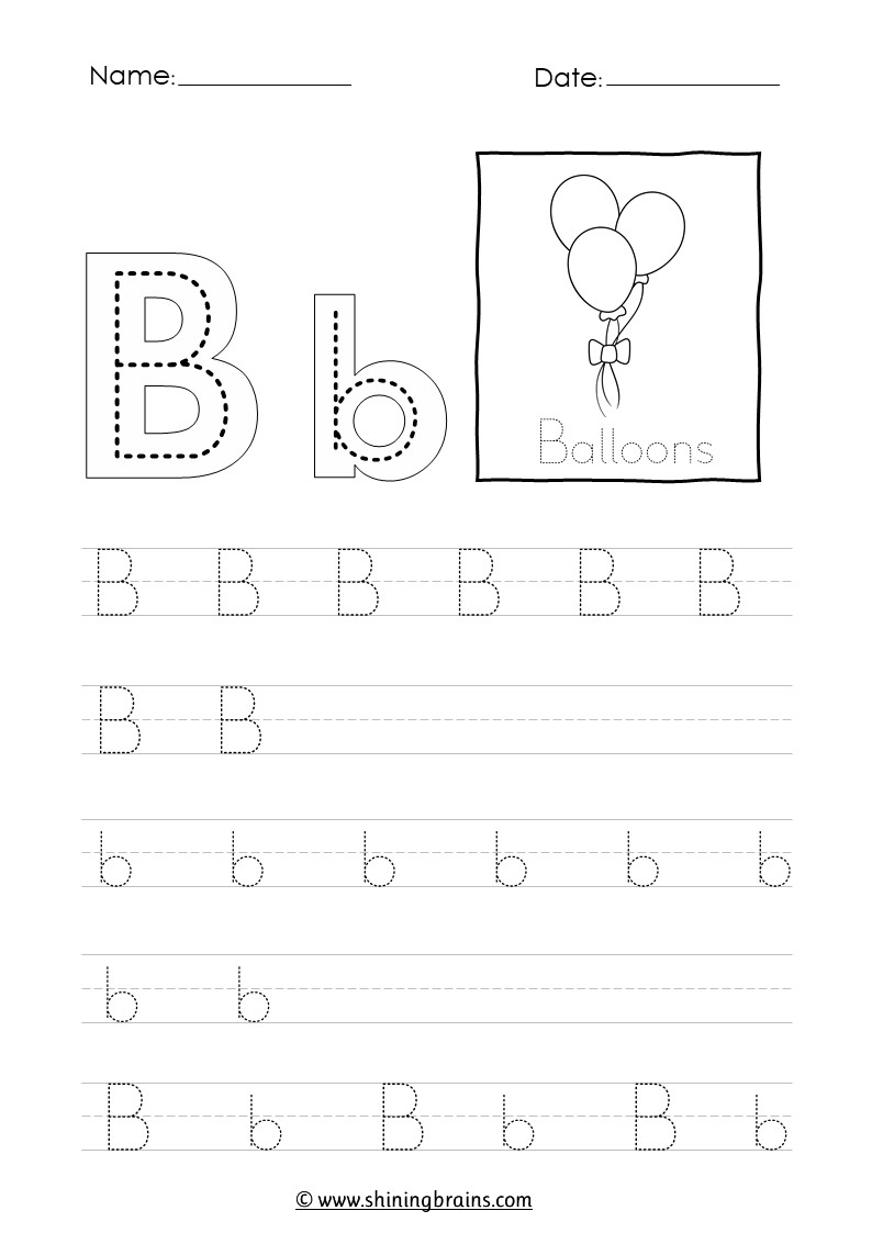 Tracing Letter B B Worksheet Tracing Letter B B Worksheet
