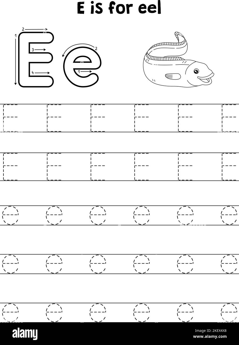 Tracing Letter E Cut Out Stock Images Pictures Alamy