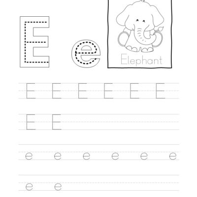 Tracing Letter E E Worksheet