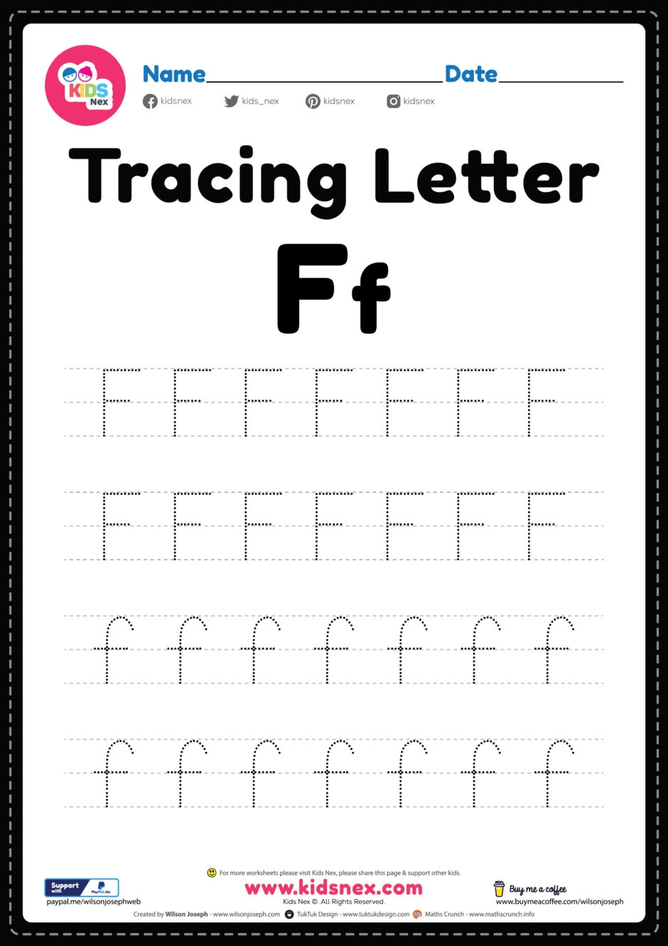 Tracing Letter F Alphabet Worksheet Free Printable PDF Tracing Letter F Alphabet Worksheet Free Printable PDF