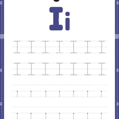 Tracing Letter I Alphabet Worksheet For Kindergarten And Preschool Kids For Handwriting Practice And Educational Activities In A Printable Page Illust Stock Vector Image Art Alamy