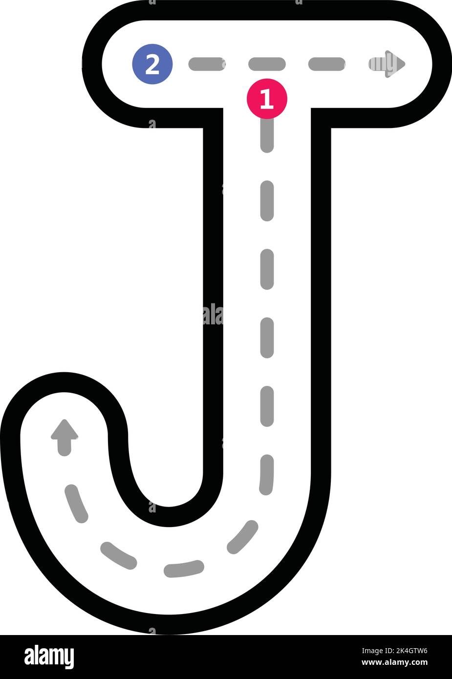 Tracing Letter J Cut Out Stock Images Pictures Alamy