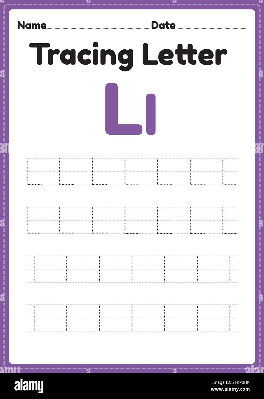 tracing letter l worksheets