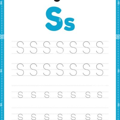 Tracing Letter S Alphabet Worksheet For Kindergarten And Preschool Kids For Handwriting Practice And Educational Activities In A Printable Page Illust Stock Vector Image Art Alamy