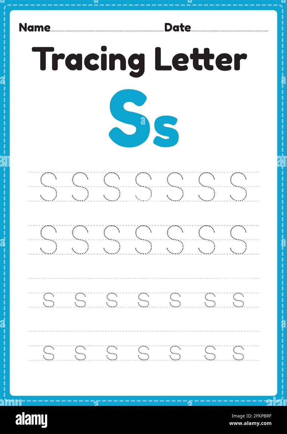 Tracing Letter S Alphabet Worksheet For Kindergarten And Preschool Kids For Handwriting Practice And Educational Activities In A Printable Page Illust Stock Vector Image Art Alamy