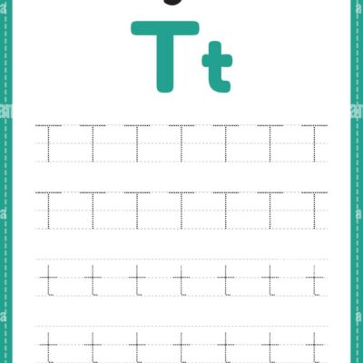 Tracing Letter T Alphabet Worksheet For Kindergarten And Preschool Kids For Handwriting Practice And Educational Activities In A Printable Page Illust Stock Vector Image Art Alamy