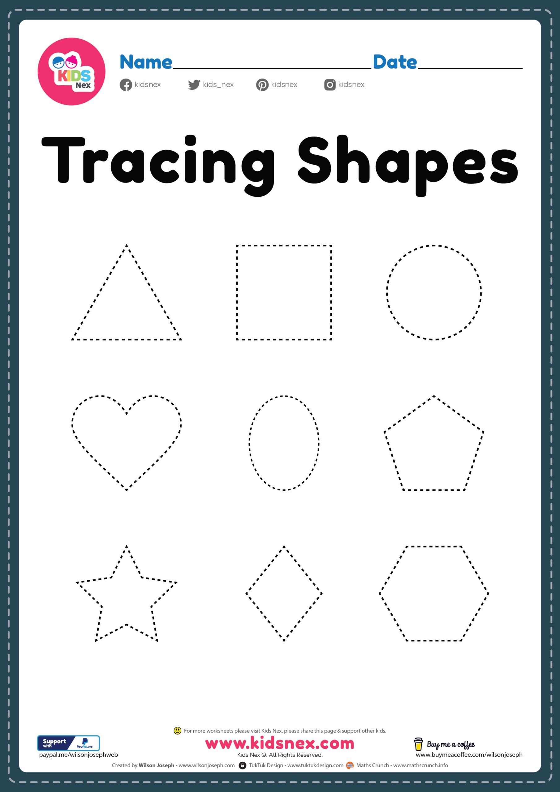Tracing Shapes Worksheet Free PDF Printable Tracing Shapes Worksheet Free PDF Printable