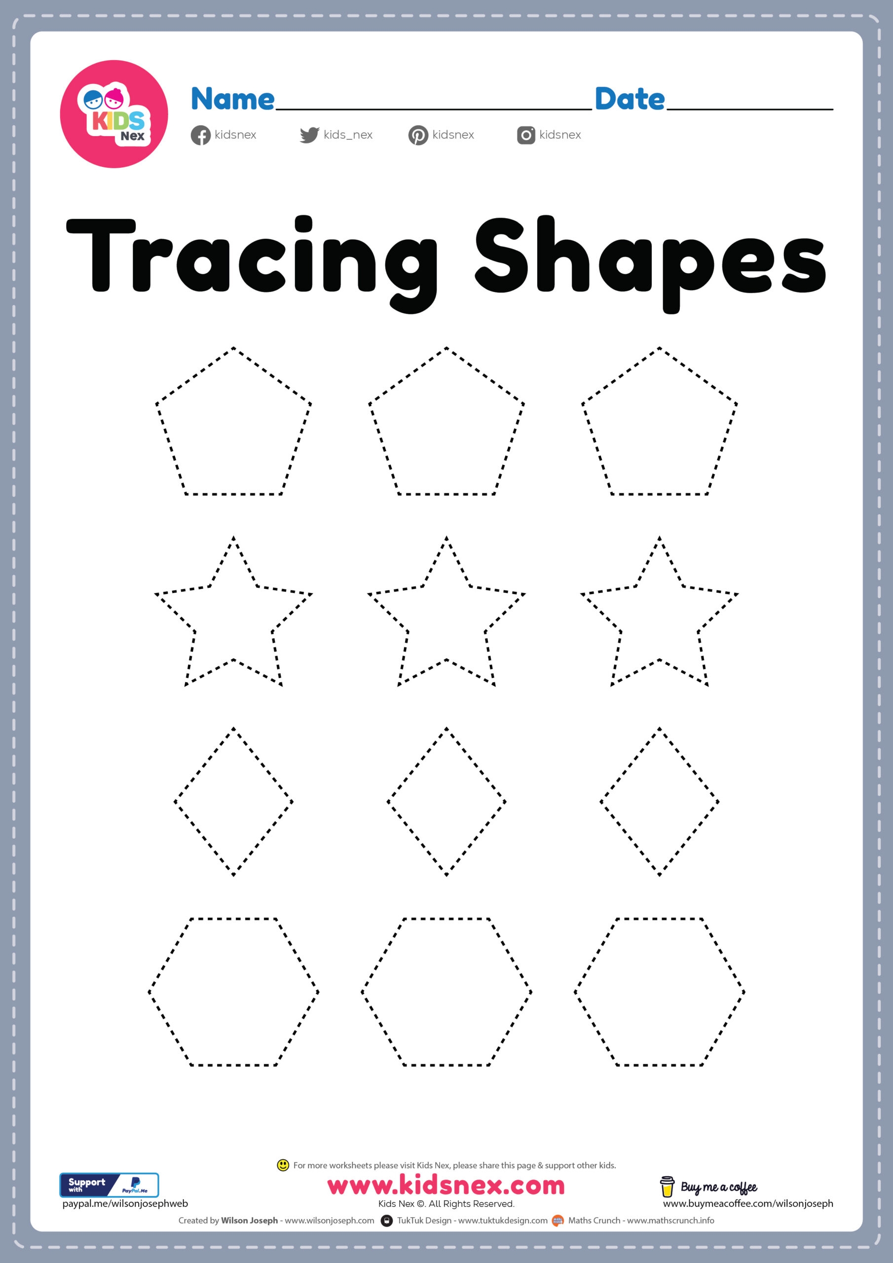Tracing Worksheet For Kids Shapes Free Printable PDF Tracing Worksheet For Kids Shapes Free Printable PDF